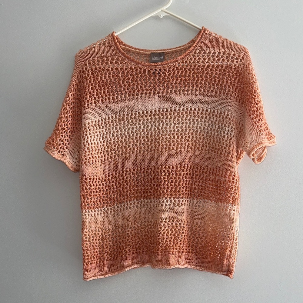 Chico's Peach and Cream Knit Tee